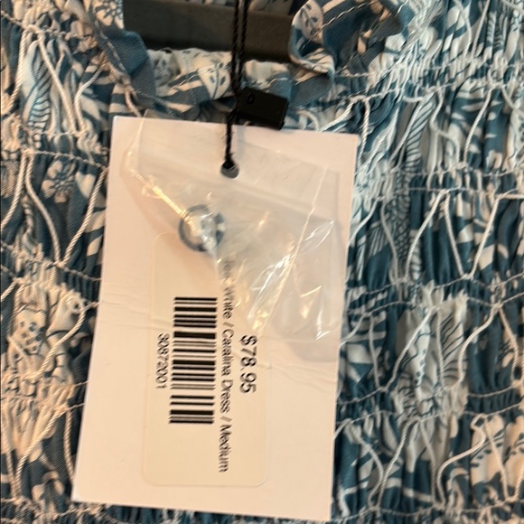 Floral Smocked Top in Blue and White - Picture 5 of 6